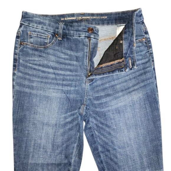 Chicos Jeans Size 0.5 Womens Size 6R Blue Denim So Slimming Girlfriend Slim Crop - Picture 3 of 6